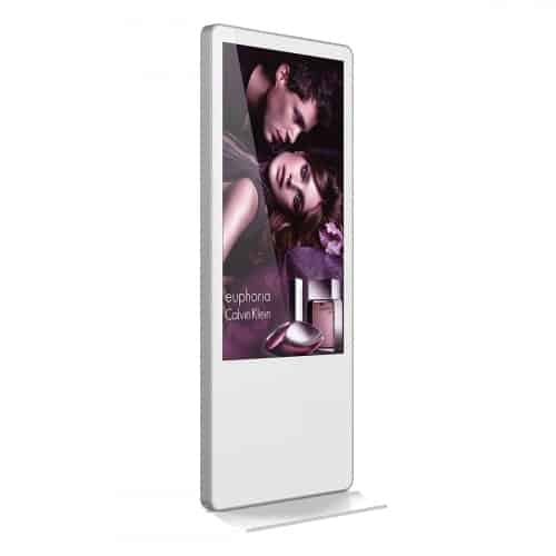 White Freestanding Digital Sign